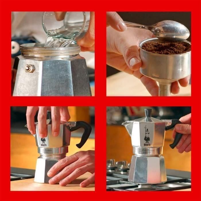 Cafetero italiano Bialetti - Moka Express - Aluminio - 4 tazas 4 Cafetero italiano Bialetti - Moka Express - Aluminio - 4 tazas 4