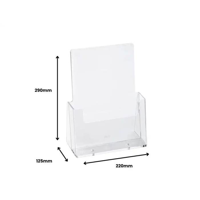 Archivo 2000 Expositor Sobremesa Portafolletos 1 Compartimento A4 Vertical Fondo Cajetín 38 mm Poliestireno Transparente 3