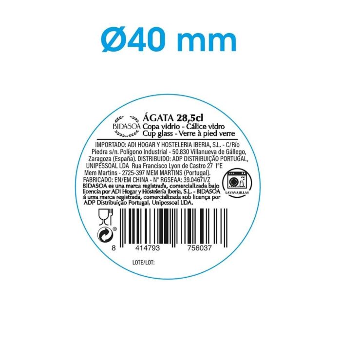 Copa Vidrio Agata Bidasoa 28,5 cL (6 Unidades) 3