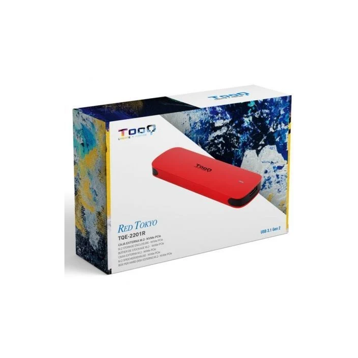 TOOQ Caja SSD Externa M.2 NVMe USB 3.1 Gen2 TQE-2201R Roja 4