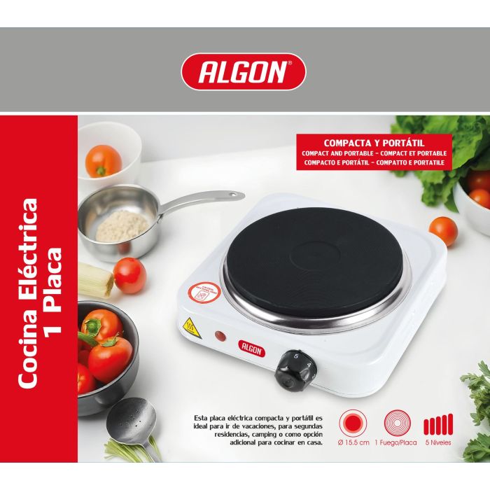 Cocina Eléctrica Algon BBQ 1 Placa 1000W - Inde (4 Unidades) 3 Cocina Eléctrica Algon BBQ 1 Placa 1000W - Inde (4 Unidades) 3