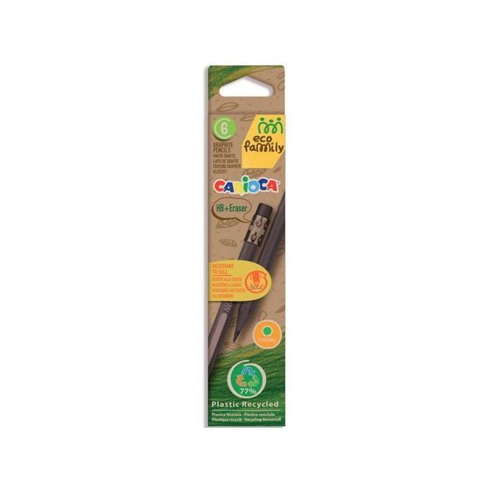 Carioca Estuche 6 Lápices De Grafito Tita Eco Family Hb Con Goma - Pack Ecológico Hexagonal con Mina Resistente Carioca Estuche 6 Lápices De Grafito Tita Eco Family Hb Con Goma - Pack Ecológico Hexagonal con Mina Resistente