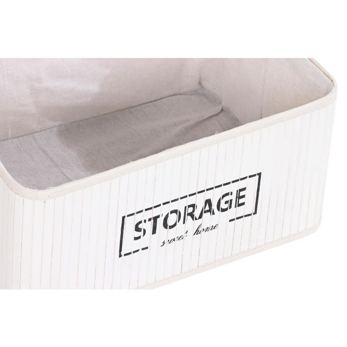 DKD Home Decor Cesta Ropa Basicos Blanco 40 x 30 x 46 cm Set de 6 2