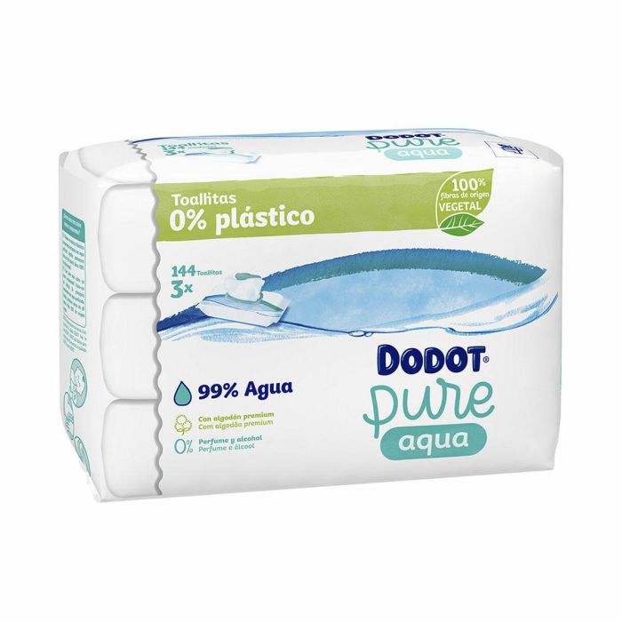 Dodot Pure Cuidado Total 99% Agua Toallitas Húmedas para Bebé, 144 Unidades
