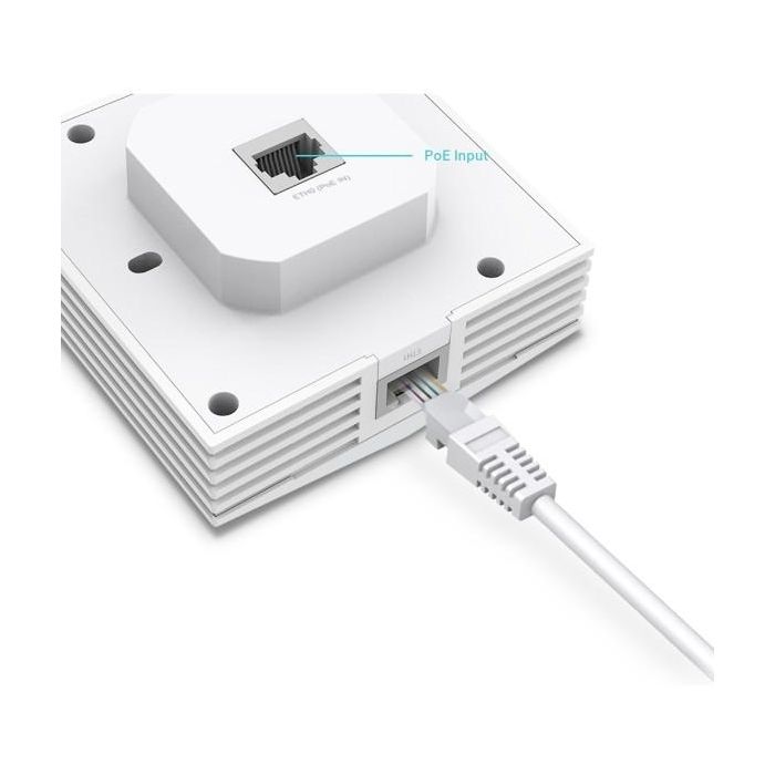 TP-LINK Punto de acceso Wi-Fi 6 de banda dual de placa de pared AX3000 PUERTO: 2 puertos Gigabit RJ45 VELOCIDAD: 574Mbps en 2,4GHz + 2402Mbps en 5GHz 3