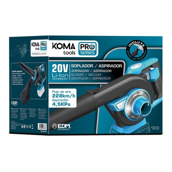 Soplador Koma Tools Pro Series 20 V Aspirador 3