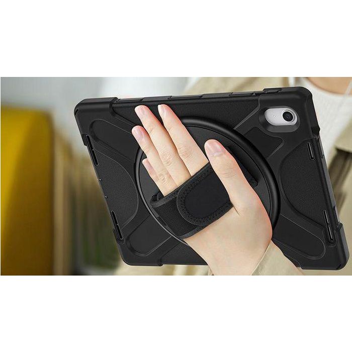 eSTUFF Funda Defender iPad 11ª gen 2025 / 10ª gen 2022 CHICAGO Cuerpo Completo Negro con Protector Pantalla Integrado y Soporte 2