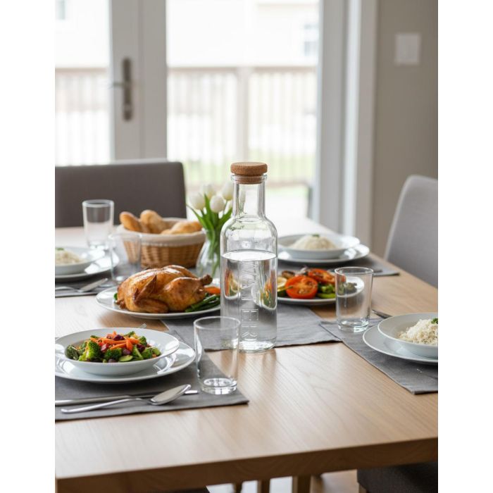 La Mediterranea Botella Vidrio Water con Tapa de Corcho 1L (8.7x8.7x27.8 cm) 2 La Mediterranea Botella Vidrio Water con Tapa de Corcho 1L (8.7x8.7x27.8 cm) 2