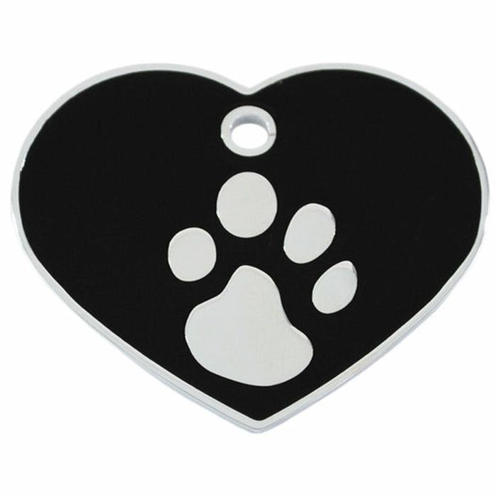 Placa identificativa Imarc Heart Negro Plateado 1