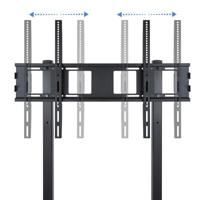 Tooq Soporte TV suelo con ruedas para pantallas de 37" a 100", hasta 150 kg, ajuste de altura, negro 6