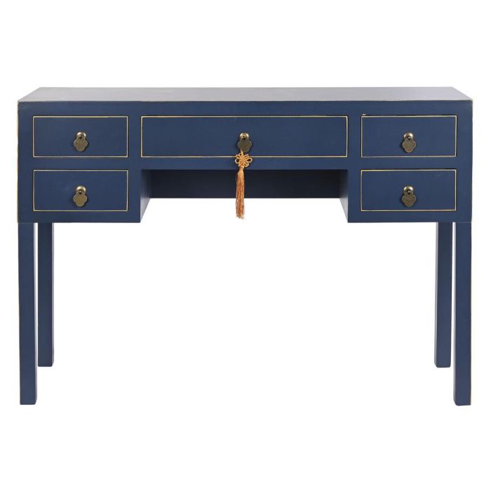 Escritorio Oriental DKD Home Decor Azul Dorado 35 x 78 x 110 cm 2