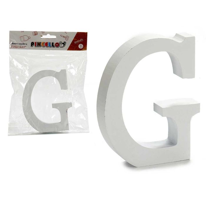 Letra G Madera Blanca 2x11 cm - Pincello (24 Unidades) Letra G Madera Blanca 2x11 cm - Pincello (24 Unidades)