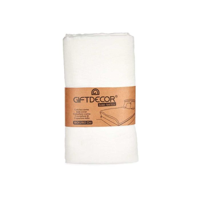 Colcha Cama Agua Blanco 180x260 cm - Giftdecor - Poliéster 75%, Algodón 25% (4 Unidades) 2 Colcha Cama Agua Blanco 180x260 cm - Giftdecor - Poliéster 75%, Algodón 25% (4 Unidades) 2