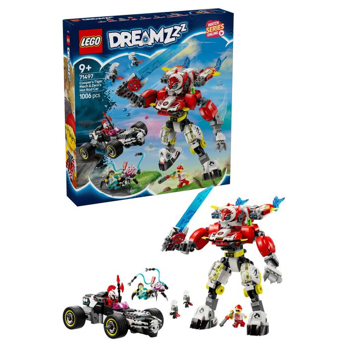 LEGO 71497 DREAMZzz Meca Tigre de Cooper y Bólido de Zero, Juego de Construcción, 1006 Piezas, 9+ Años