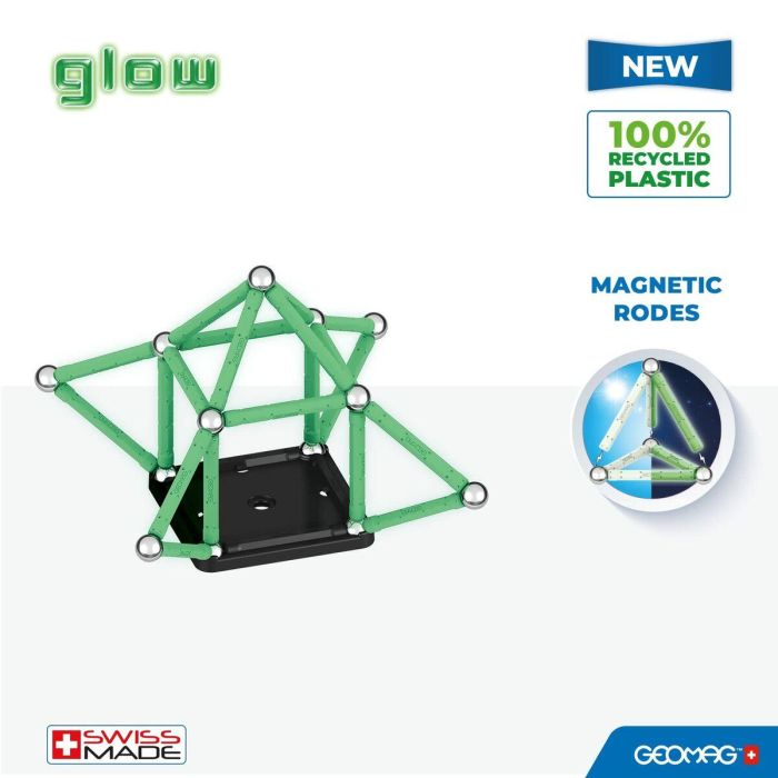 Geomag Set de Construcción Magnético EcoFriendly 42 Piezas Brilla en la Oscuridad - Barras y Esferas 100% Reciclado 3