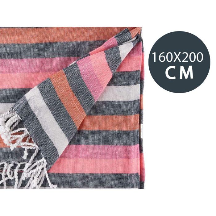 Foulard Multiusos Rayas Rosa (160 x 200 cm) 1 Foulard Multiusos Rayas Rosa (160 x 200 cm) 1