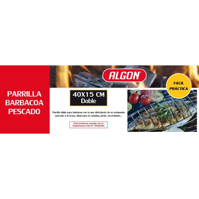 Algon Bbq Parrilla Bbq Pescado Cr-Wood 40 cm x 15 cm (12 Unidades) 5