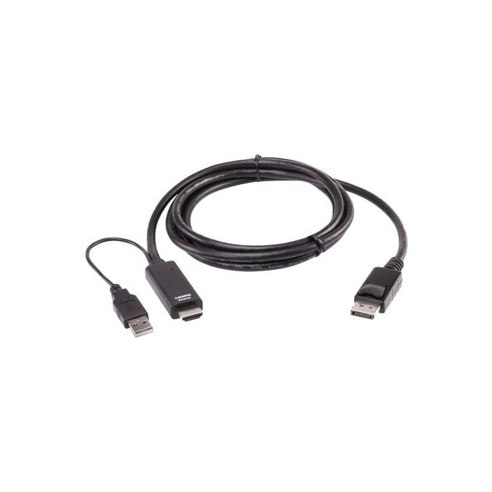 Aten Cable HDMI a DisplayPort True 4K 1.8 m 2L-7D02HDP - Conversión a 4096x2160 60Hz, Plug and Play