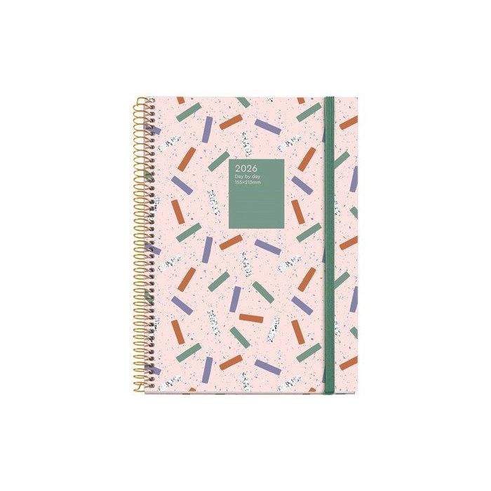 Agenda Anual (2026) Miquelrius Grafica Espiral Tapa Extra Con Goma Plus 155X213 D/P Confeti