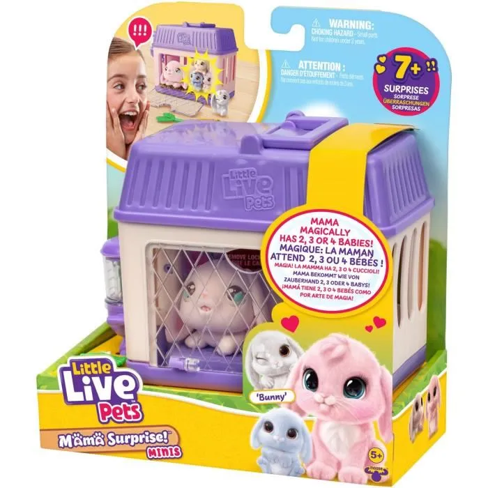 Little Live Pets Conejos Mama Surprise LIT0630996266250 Playset con Bebés Incluidos y Accesorios Personalizables 5