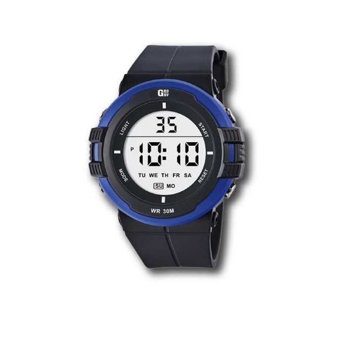 GBody Reloj Digital para Hombre LCD con Luz LED Blanca y Resistencia al Agua WR30, Incluye Estuche