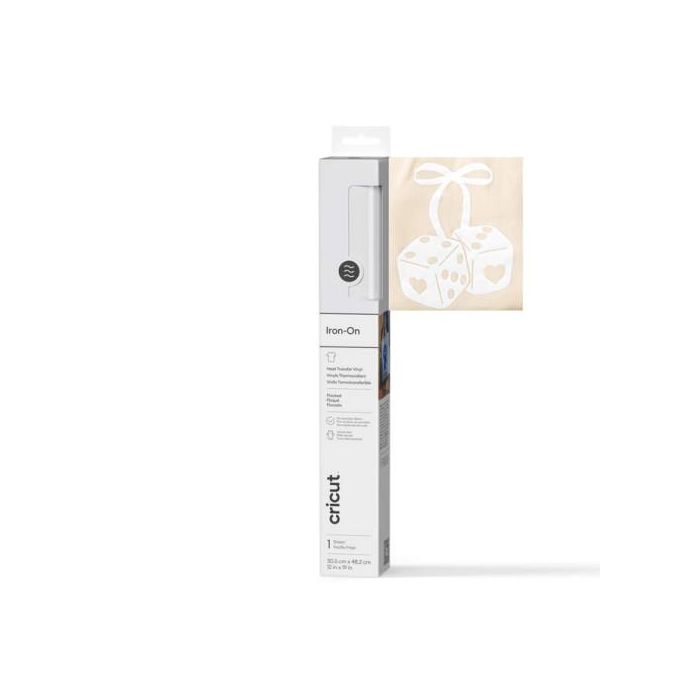 Cricut 2011789 Rollo Vinilo Termotransferencia Liso Blanco Mate para Manualidades y Ropa