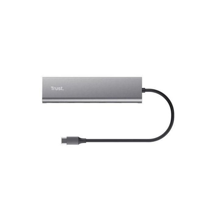 Trust 25136 Hub USB-C Halyx 5 Puertos (4x Datos USB-C, 1x USB-C PD 100W) 5 Gbps, Aluminio para Portátil/PC 3