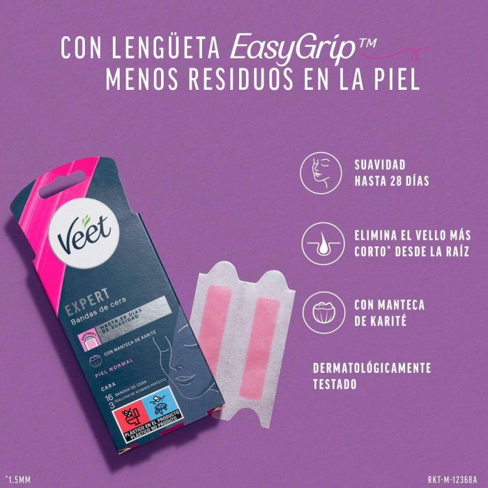 Veet Bandas De Cera Depilatoria Facial Piel Normal 3