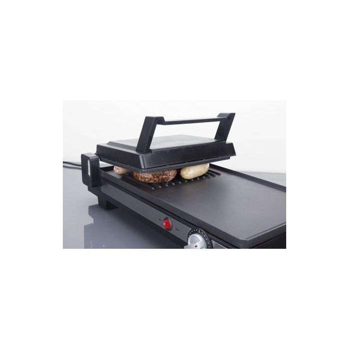 PLANCHA PARA ASAR DOBLE JATA GR269 - 2200W - 410*250MM SUPERFICIE MIXTA - PLACA SUPERIOR RAYADA 180*245MM - TERMOSTATO REGULABLE - ASAS TOQUE FRÍO 4