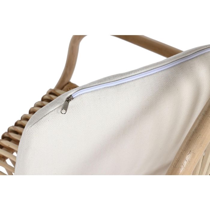 DKD Home Decor Silla Indonesia 1c24 Natural Blanco Ratán con Cojín 60 x 90 x 57 cm 6