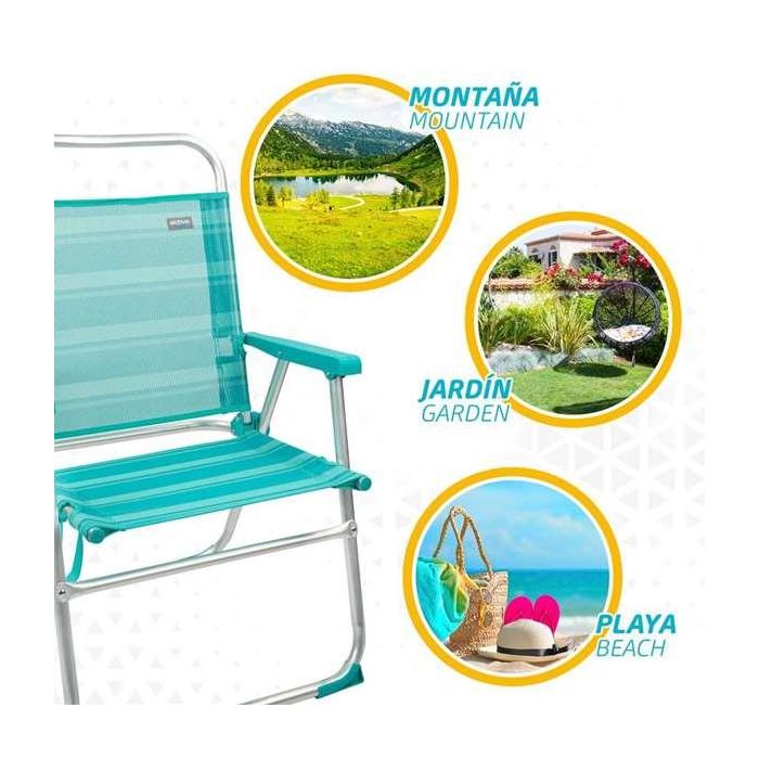 Silla playa plegable aluminio fija mediterran 48x50x88 cm 3 Silla playa plegable aluminio fija mediterran 48x50x88 cm 3