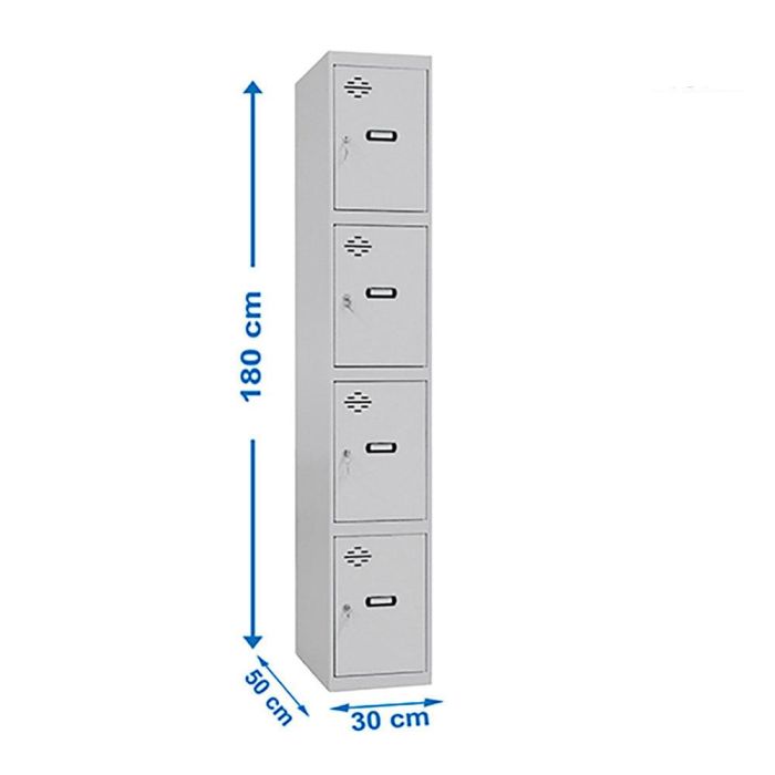 Taquilla metalica pro simonlocker 1/4 300 desmontada 4 departamentos 30x50x180cm simon rack 1