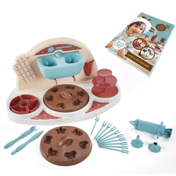 Smoby SMO1693314737778 Chef Chocolat Factory, Taller de chocolate con Libro de recetas, moldes y accesorios, para niños a partir de 5 años 3