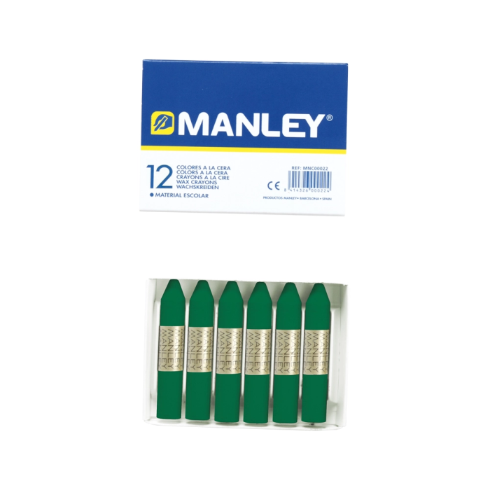 Manley Estuche De 12 Ceras 60 mm Verde Esmeralda 1 Manley Estuche De 12 Ceras 60 mm Verde Esmeralda 1
