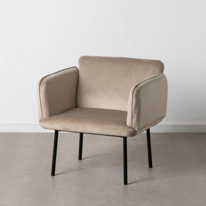 Sillón Tejido Sintético Beige Metal