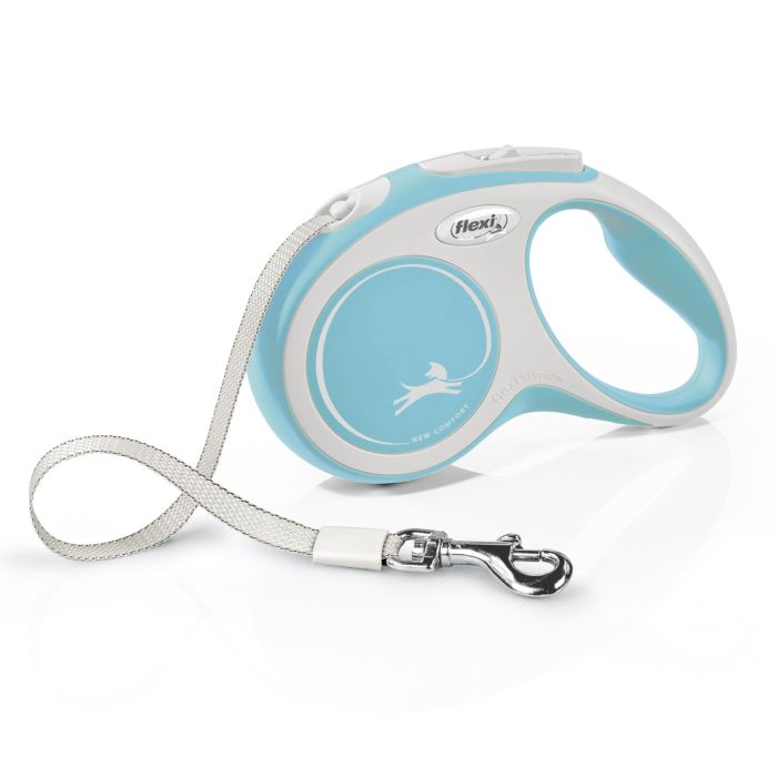 Flexi Correa Retráctil New Comfort S Cinta 5M Azul Claro Bicolor para Perros Pequeños, Mayor Control y Compatible Accesorios 2 Flexi Correa Retráctil New Comfort S Cinta 5M Azul Claro Bicolor para Perros Pequeños, Mayor Control y Compatible Accesorios 2