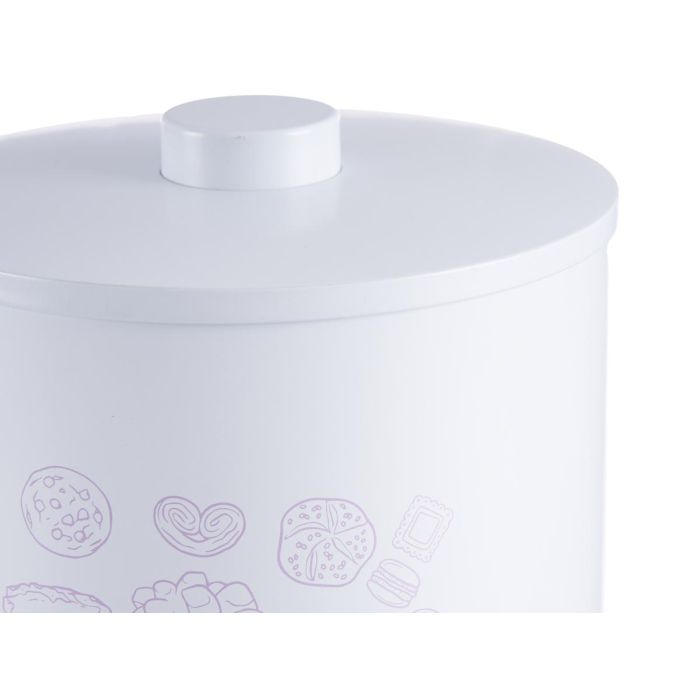 Bote Hojalata Redondo Blanco Cookies Kinvara 17x20x17 cm (12 Unidades) 2 Bote Hojalata Redondo Blanco Cookies Kinvara 17x20x17 cm (12 Unidades) 2