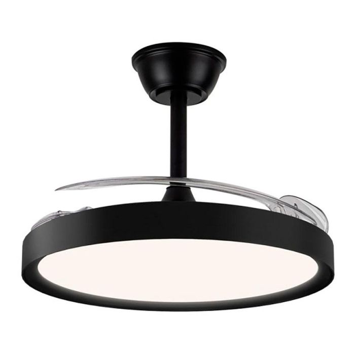 Ventilador de techo led 3cct aspas retráctiles polaris 43 W 4430 lm negro 1