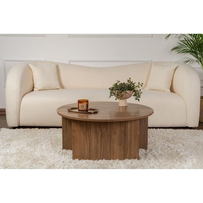Mesa de centro redonda MOIRA Nogal - CAL1738350996215 - 90 x 90 x 41 cm 5