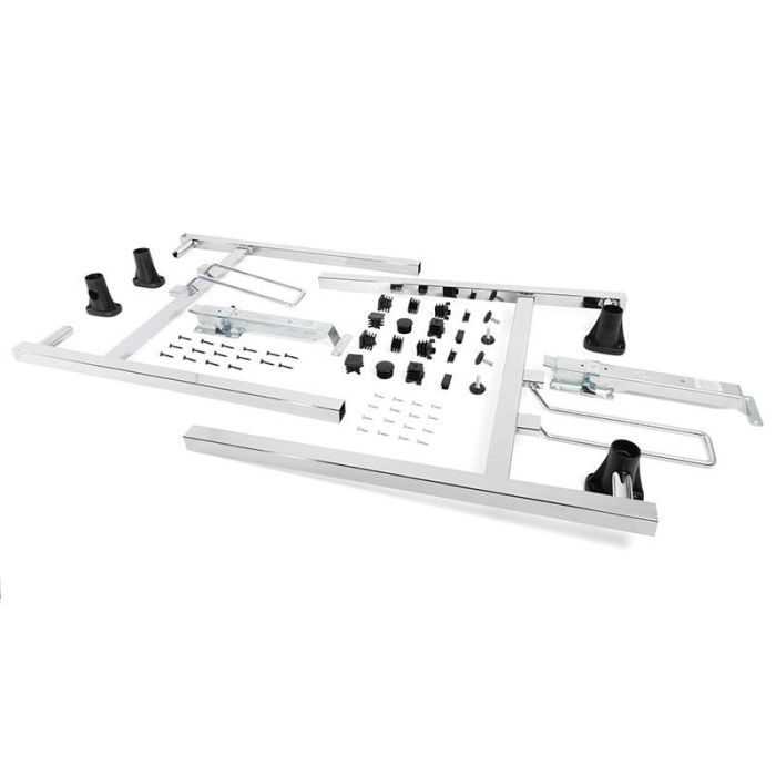 PATAS DE MESA Flexo.3 H710 Bastidor Plegable Apilable, Cromo, Altura 710mm, para Tablero de Mesa de 700x800mm Mínimo