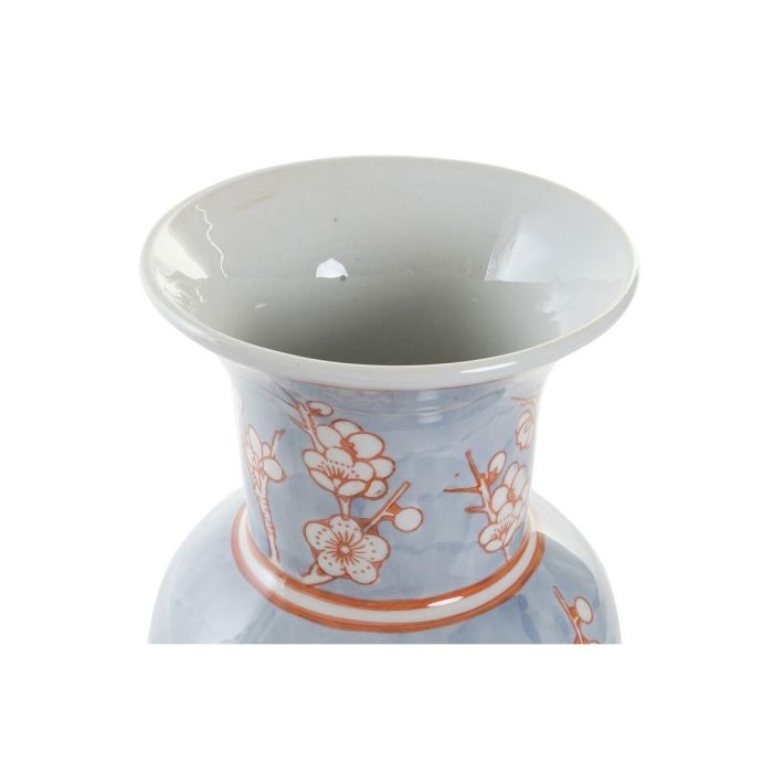 Jarrón DKD Home Decor 13 x 13 x 31 cm Porcelana Azul Naranja Oriental 2 Jarrón DKD Home Decor 13 x 13 x 31 cm Porcelana Azul Naranja Oriental 2