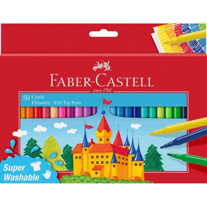 FABER-CASTELL Filzstift Castle 50er Kartonetui - Rotuladores de Fieltro Set de 50 Unidades