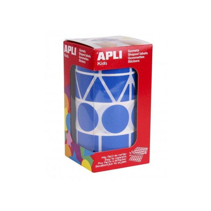Apli Gomets Figuras Surtidas Rollo Azul XL - 4 Formas, 1.357 Gomets, Amarillo, 59 Hojas Pretroqueladas