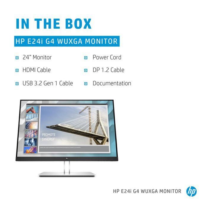 HP E24i G4 Monitor 24" WUXGA 1920x1200 IPS 16:10 Ergonómico con HP Eye Ease 5ms 3