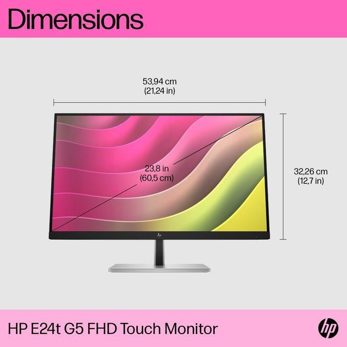 HP Monitor E24t G5 / 23,8" / FHD / HDMI-DisplayPort-USB(A)-USB(B) / Regulable Altura / Tactil 17 HP Monitor E24t G5 / 23,8" / FHD / HDMI-DisplayPort-USB(A)-USB(B) / Regulable Altura / Tactil 17