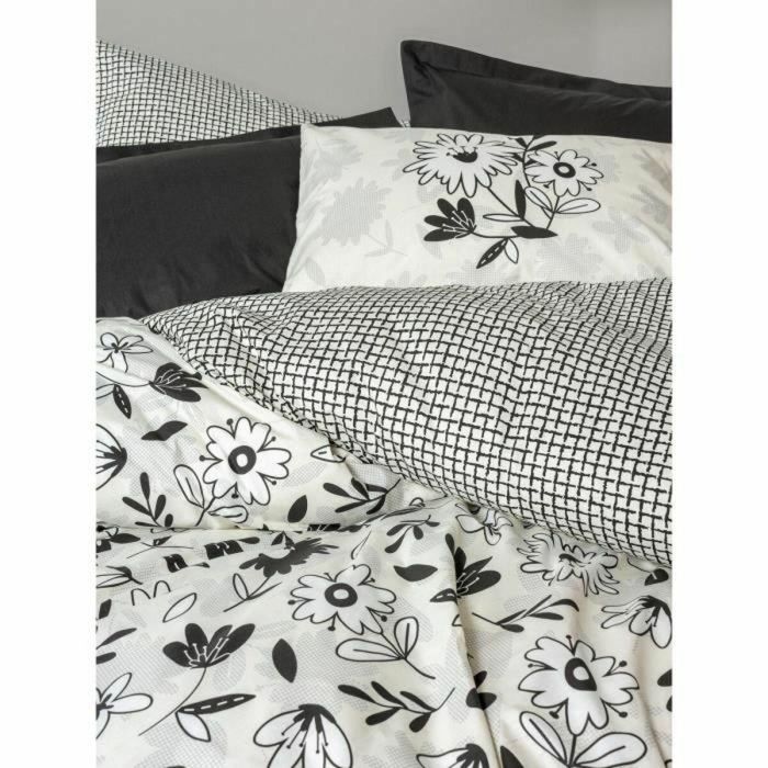 ASI8684283425440 Juego de Cama Negro 100% Algodón - Funda Nórdica 220x240 cm + 2 Fundas Almohada 60x60 cm 3