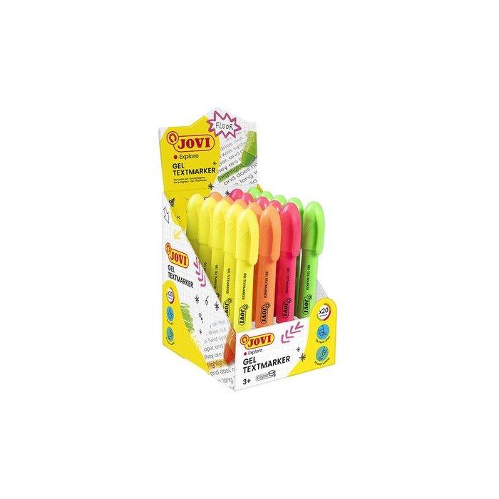 Jovi Marcador Fluorescente Neon De Gel En Stick 140 mm C-Surtidos Expositor 20 Ud