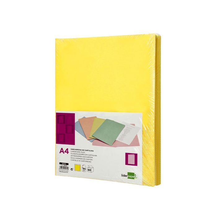 Subcarpeta Liderpapel Din A4 Amarillo Intenso 180 gr-M2 50 unidades 9