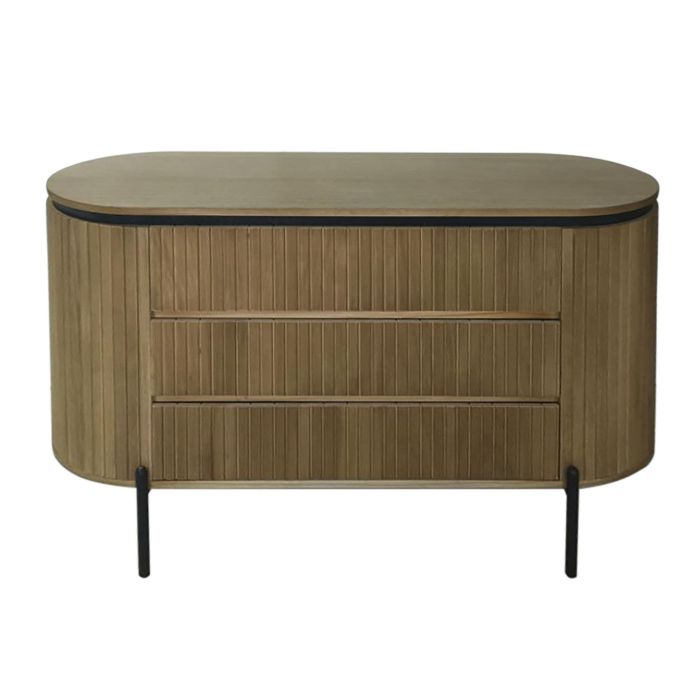 Cómoda Home ESPRIT Negro Natural Metal Madera de Paulonia 110 x 39 x 72 cm 1