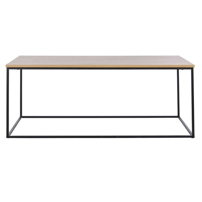 DKD Home Decor Mesa Centro Urban de Metal y MDF Natural Negro Desmontable 110x60x44.5 cm 3